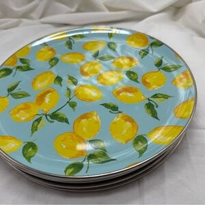 Lemon Print Melamine Plates
